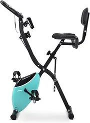 4-in-1 Folding Magnetic Exercise Bike with Pulse Grip, Upright and Recumbent Stationary Cycling Bike, for Indoor, Men, Women Portable