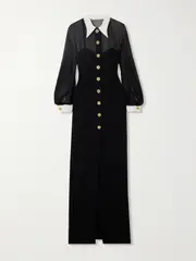 [Versace] Versace - Silk-chiffon And Cady Shirt Dress - Black - IT36 IT 36 Black