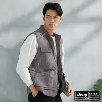 在飛比找Yahoo奇摩購物中心優惠-JEEP 男裝 多口袋鋪棉機能工裝背心-灰色