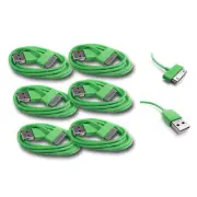 6X USB SYNC DATA POWER CHARGER CABLE APPLE IPAD IPHONE 4S 4 3GS IPOD TOUCH GREEN