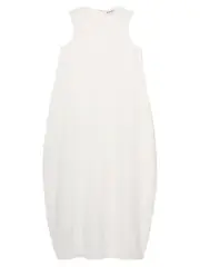 RÓHE | Hammered Silk Shaped Dress in Off White | The UNDONE