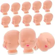 [PLAFOPE] 10pcs Plush DIY Doll Heads Keychain Handmade Doll Supplies for Toy DIY Accessories