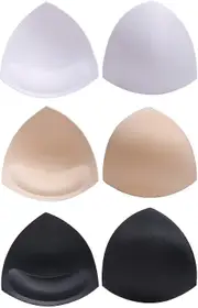Bra Pads Bikini Pad Bra Inserts Push-up Pad, 3 Colors, Triangle Shape, Black 3 pairs