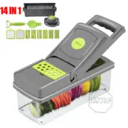 14IN1 Vegetable Cutter Onion Chopper Fruit Dicer Veggie Slicer Kitchen Grater US