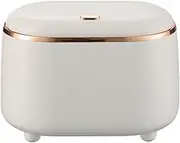 TOMVAES Garbage Can Desktop Trash can with lid Small Home Office Cleaning Trash can Kitchen Bin Button Desktop Storage Bucket Light Trash can(White)