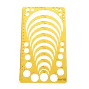 2 Pcs Yellow Resin Template Ruler Stencil Measuring Tool For Drawing Many Size Round Circle Office And School Supply
