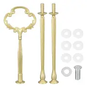 1 Set 3-Tier Cupcake Stand Hardware Fitting for Cake Stand, Flower Gold