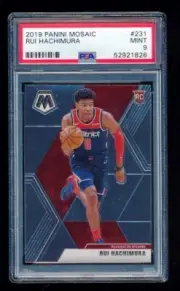 PSA 9 RUI HACHIMURA 2019-20 PANINI MOSAIC #231 RC ROOKIE CARD *MINT CONDITION*