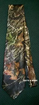 Mens Mossy oak Camouflage Break up Camo Long Dress tie Wedding Skinny 2.3/4"