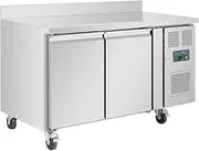 Polar U-Series Double Door Counter Freezer with Upstand, 282 Liter Capacity, Silver