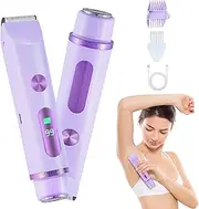 2 in 1 Electric Razors for Women, Rechargeable Bikini Shaver, Waterproof Dual Head Shaver with LCD Display, Painless Hair Removal