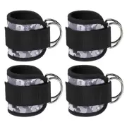 4Pcs Ankle Strap for Cable Machine, Gym Cable Kickback Ankle Wraps, Camo Black