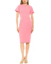 Alexia Admor Clara Crewneck Draped Dress
