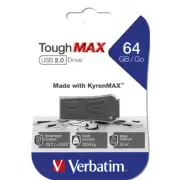 Verbatim Black ToughMAX 64GB USB 2.0 Flash Drive Storage Stick For Laptop/PC
