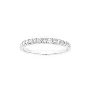 9ct White Gold Diamond Claw Set Band