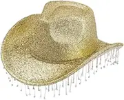 [Ｓｉｍｈｏａ] Western Cowboy Hat Party Favor Sparkly Costume Accessory Sun Cap Jazz Top Cap