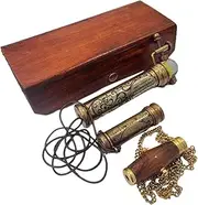 BRASSLICIOUS Kaleidoscopes Kit Premium Set of Three Diffrent Kaleidoscope with Leather Box | Premium Marble Kaleidoscope, Wooden pendent Kaleidoscope and Lether Brass Pendent
