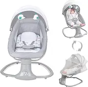 XCJump 3 in 1 Electric Baby Swing & Bouncer with Remote, Adjustable Recline, 5 Point Harness, Music, Bluetooth, Mosquito Net, Portable Infant Rocker, Baby Racking Chair & Lounger for Newborns