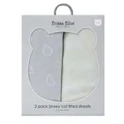 2PK Bubba Blue Nordic 77x135cm Jersey Cot Fitted Sheet Baby 0-12m Grey/Sand
