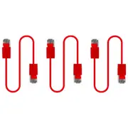 3x Cruxtec Universal Ultra-Thin CAT6A U/UTP Ethernet LAN Cable Cord 5m Red