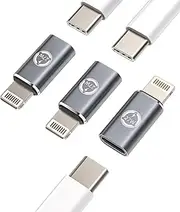 27W Fast Charger Adapter(3Pack)USB C Female to Lightning Male Charging Data Sync Cable Converter for Apple iPhone 11 12 13 14 Pro Max Mini Xs Se 7 8 X Xr Plus IpadAir Type-C Port Charge Cord Connector