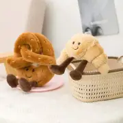Plush Bread Toys Stuffed Food Pretzel Croissant Baguette Bread Soft Doll Pillow,