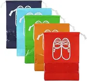 [LZYMSZ] CHRISLZ Travel Shoes Bag Finishing Bag Dustproof Shoes Storage Bag Bundle Pocket Drawstring Organizer Bag (5-color-L)