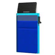 Ultra Slim Pop Up Card Holder Wallet With Rfid Blocking Blue Wallets