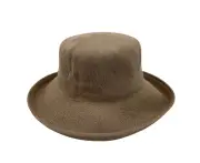 Jacaru 1506 Foldable Crushable Bucket Summer Sun Hat - Large Brim - One Size - Beige