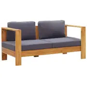 Garden Sofa Bench with Cushions 140 cm Solid Acacia Wood Grey vidaXL