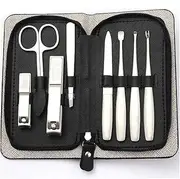 Nail Clippers Nail kit Manicure Set, Black Rectangle Manicure Set Household Stainless Steel Ear Pick Nail Manicure Tool Travel Carrying Bag Nail Clippers