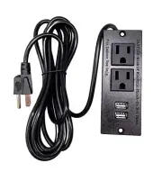 Furniture Socket Extender/Outlet/Power Distrubution Flat Plug Dual USB & 2Outlet