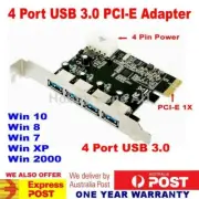 4 Port USB 3.0 Hub PCI-E PCI Express Card Adapter 5 Gbps Speed for XP Win7/8/10
