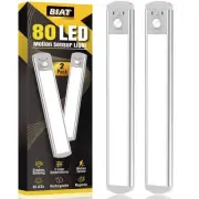 Under Cabinet Lights 2PCS, 80 LED Motion Sensor Indoor, Rechargeable Closet L...