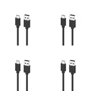 4PK Moki USB-A to USB-C SynCharge Cable 1 Meter iPhone/Android Jet Black