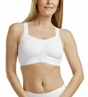 Carefix Mary Mastectomy Bra (Hook & Eye Front Closure, Front Adj Straps, Bilateral Pockets) - White