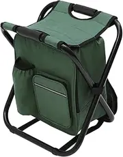 ZLHETWT 3 in 1 Cooler Backpack Chair, with Insulated Cooler Bag Portable Hunting Backpack and Seat Combo, Waterproof Foldable Fishing Backpack Chair for Outdoor Fishing Beach Hiking (Green)