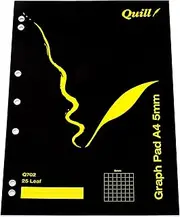 Quill A4 Graph Pad, 5mm Grid, 70gsm, 25 Sheets, White
