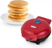 Mini Maker Electric round Griddle for Pancakes, Cookies, Eggs - Red