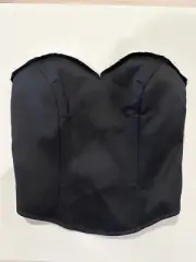 Christopher Kane Sweetheart Corset Top Black Tan Boned NWT Sz 40 IT (Small)