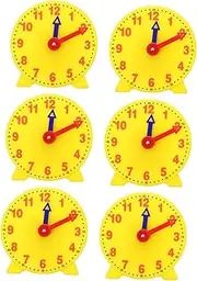 Abaodam Boys and Management Tools 6pcs Boys and Girls Clock No Ticking Dual Timer Educational Time Teaching Clock
