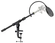 Samson MBA18 Microphone Boom Arm Podcast Mic Stand+Pop Filter+Silver ShockMount