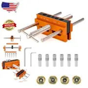 Accurate Woodworking Dowel Drill Guide with Adjustable Clamp and Drill Sleeves