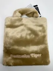 Onitsuka Tiger tote bag shoulder strap hand carry faux fur beige medium