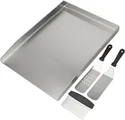 26 x 44.5 cm Stainless Steel Grill Plate, Universal Grill Tray, Fire Barrel, Pizza Steel, BBQ Plancha Gas Grill Accessories, Suitable for Weber, Charcoal and Most Grills (26 x 44.5 cm)
