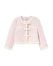 Self-Portrait Girls' Bow Boucle Jacket - Little Kid, Big Kid