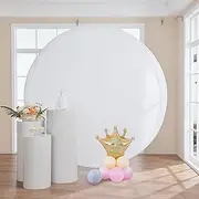 Outpain 7.5FT White Round Arch Wrinkle Resistant Backdrop Cover for Circle Arch Stand - Wedding, Birthday, Baby Shower Decorations