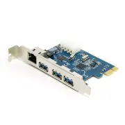 PCI-e to External 3 ports USB 3.0+ RJ45 Gigabit Ethernet Network card USB3.0