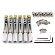 6 Strings Headless Guitar Bridge Saddle Single Bridge for Headless Guitar chrome