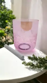 Perfect Pitch 9" Tall 432Hz Pink C Note Root Chakra Crystal Singing Binging Bowl